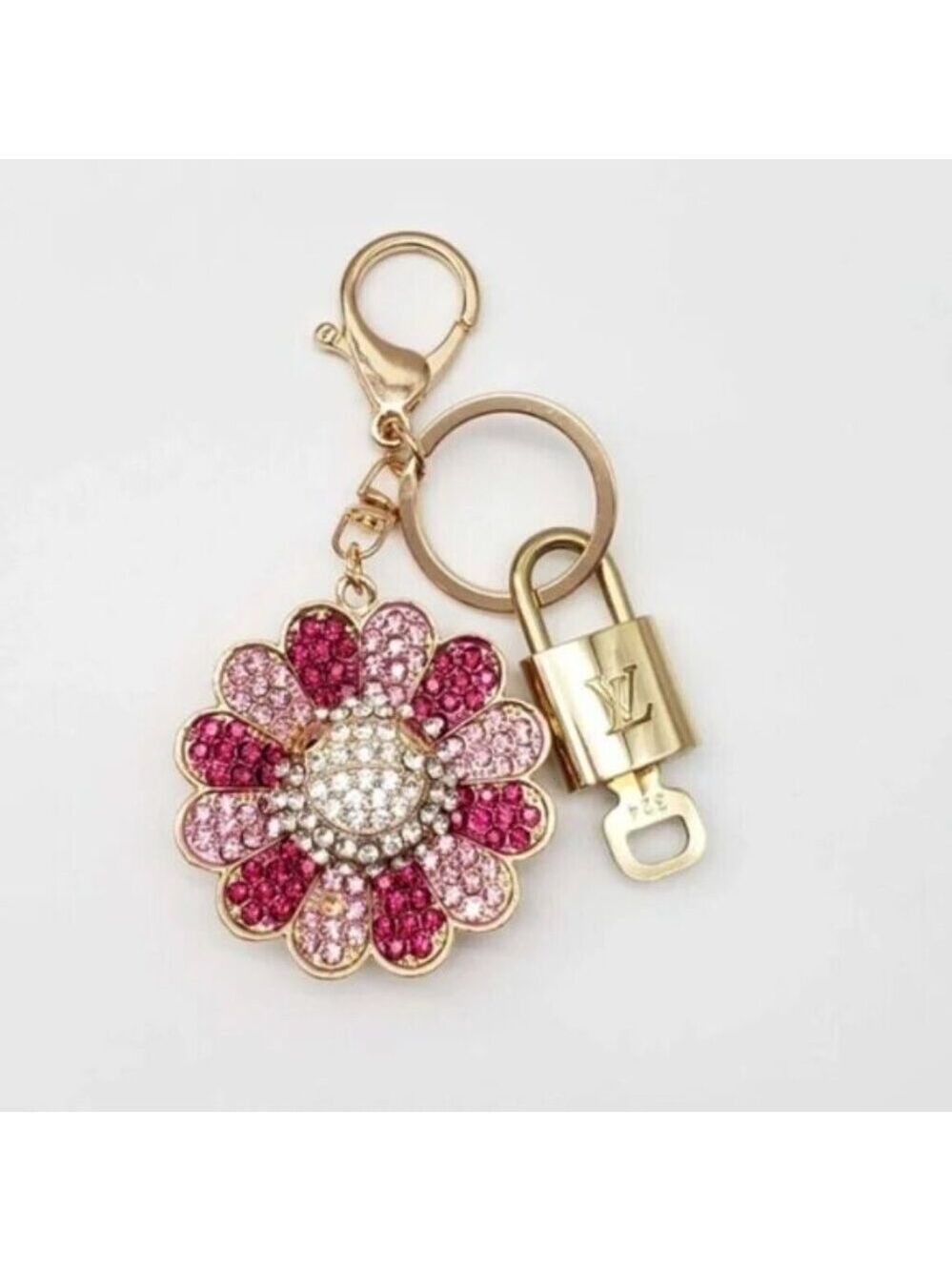 Louis Vuitton Gold Lock 🔒 Authentic LV Key + Unbranded Flower Bag Charm